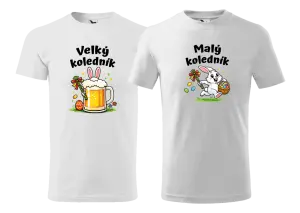Velikonoční sada triček Malý a velký koledník - zajíček a pivo