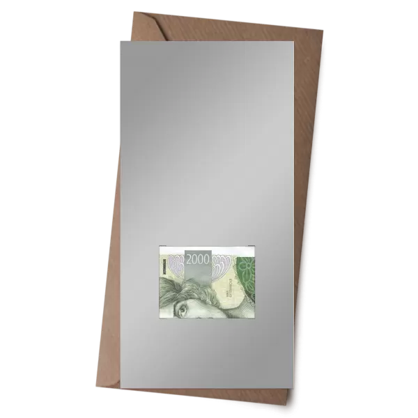 Vlastní návrh Plexi blahopřání s penězi