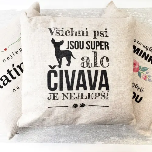 Vankúš v ľanovom vzhľade