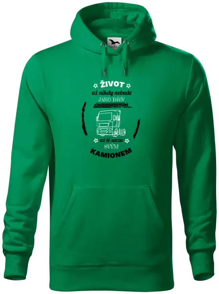 Pánská mikina Život už nebude jako dřív, až tě svezu svým kamionem