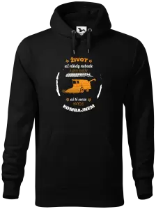 Pánská mikina Život už nebude jako dřív, až tě svezu svým kombajnem