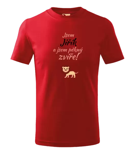Dětské tričko Jsem jméno a jsem pěkný zvíře! Lev