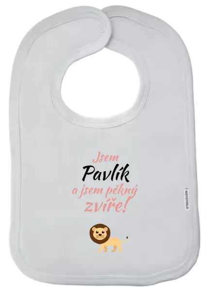 Dětský bryndák Jsem jméno a jsem pěkný zvíře! Lev