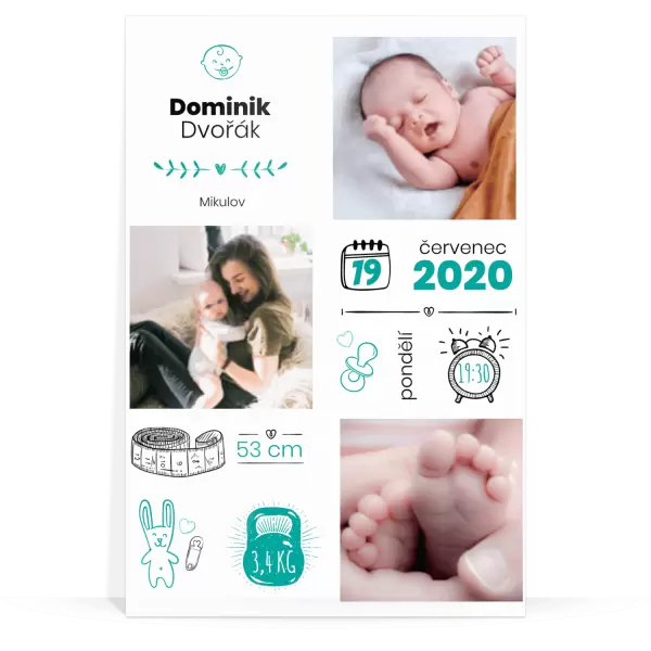 Plexisklo 3 mm Narození kluka