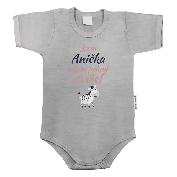 Dětské body Jsem jméno a jsem pěkný zvíře! Zebra