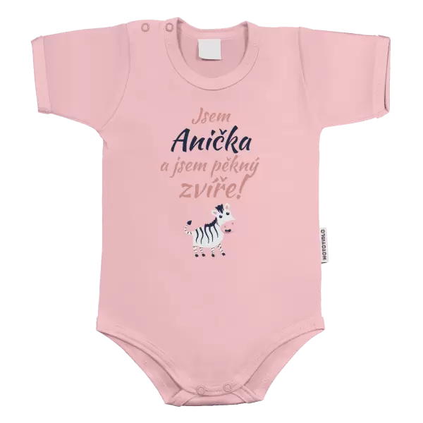 Dětské body Jsem jméno a jsem pěkný zvíře! Zebra