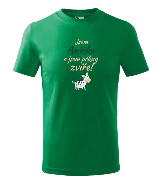 Dětské tričko Jsem jméno a jsem pěkný zvíře! Zebra
