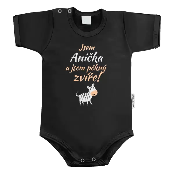 Dětské body Jsem jméno a jsem pěkný zvíře! Zebra