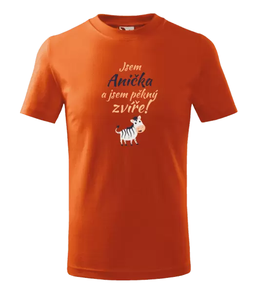 Dětské tričko Jsem jméno a jsem pěkný zvíře! Zebra