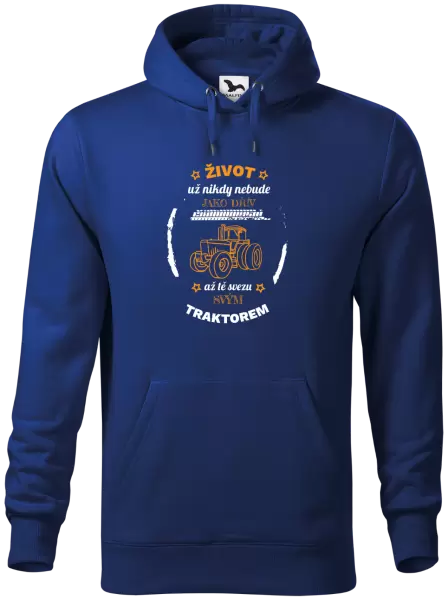 Pánská mikina Život už nebude jako dřív, až tě svezu svým traktorem