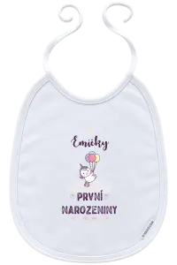 Dětský bryndák První narozeniny - Jednorožec, se jménem