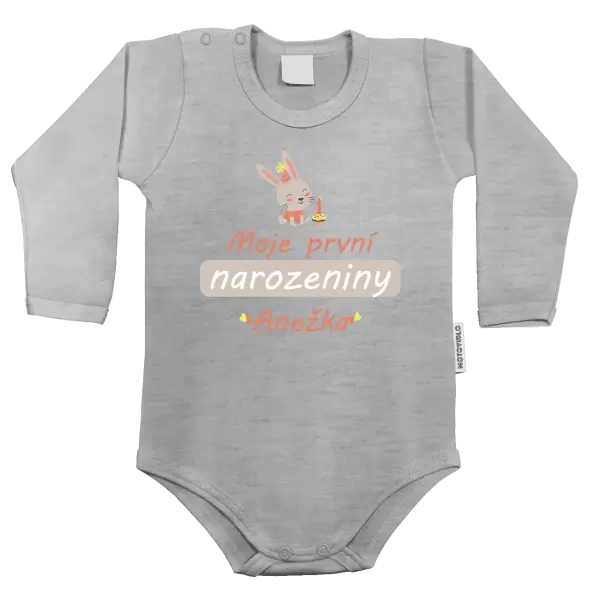 Dětské body První narozeniny - Zajíček, se jménem