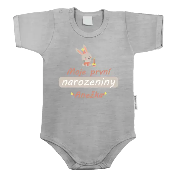Dětské body První narozeniny - Zajíček, se jménem