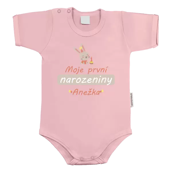 Dětské body První narozeniny - Zajíček, se jménem