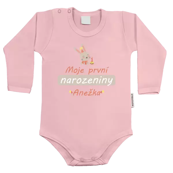 Dětské body První narozeniny - Zajíček, se jménem