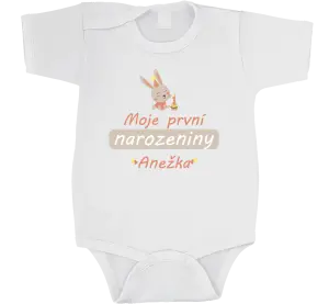 Dětské body První narozeniny - Zajíček, se jménem