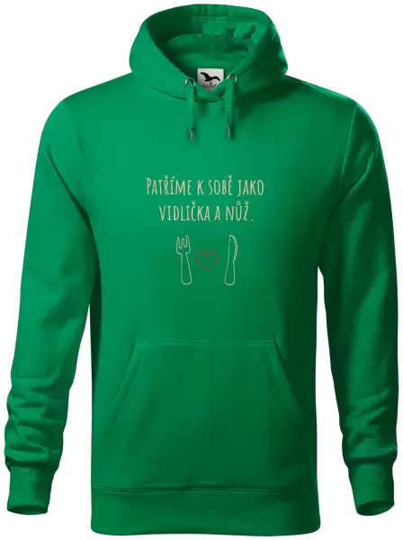 Pánská mikina Patříme k sobě jako vidlička a nůž