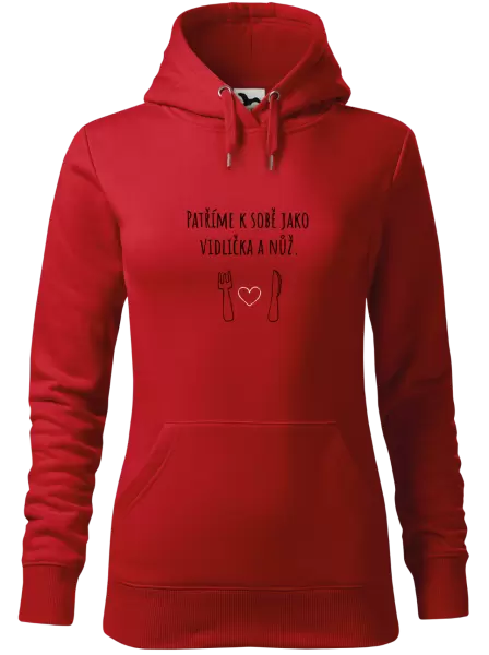 Dámská mikina Patříme k sobě jako vidlička a nůž