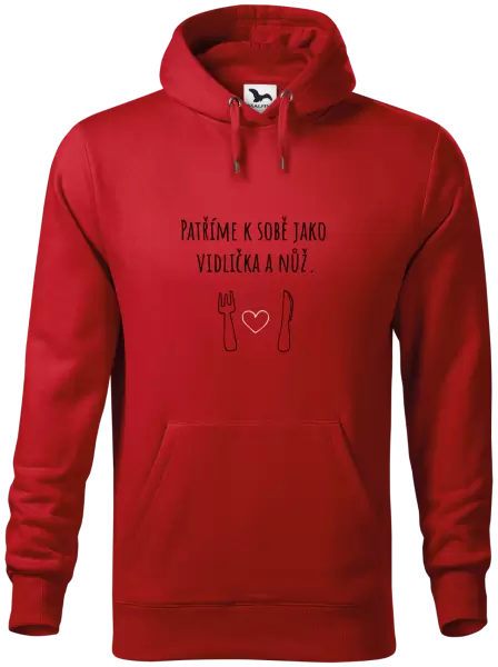 Pánská mikina Patříme k sobě jako vidlička a nůž