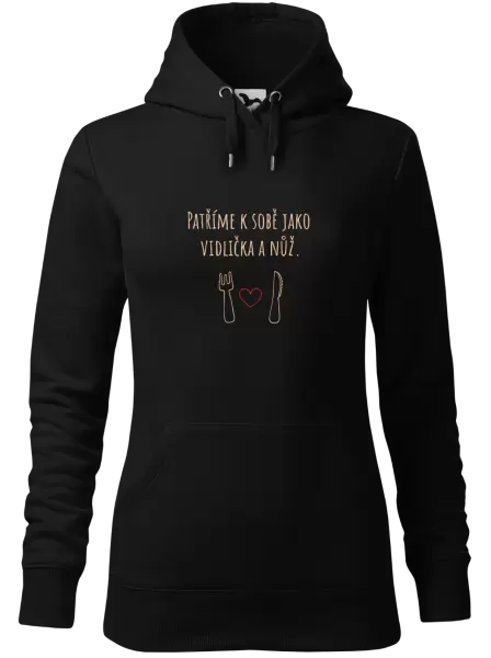 Dámská mikina Patříme k sobě jako vidlička a nůž