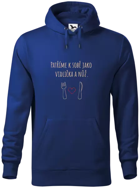 Pánská mikina Patříme k sobě jako vidlička a nůž