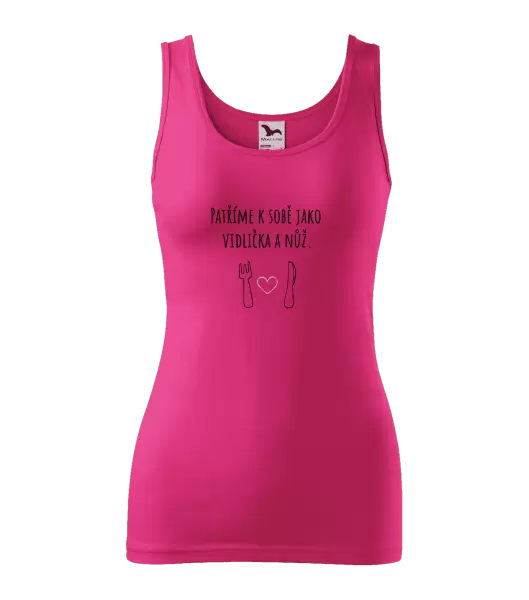 Dámské tílko Patříme k sobě jako vidlička a nůž