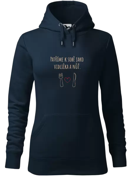 Dámská mikina Patříme k sobě jako vidlička a nůž