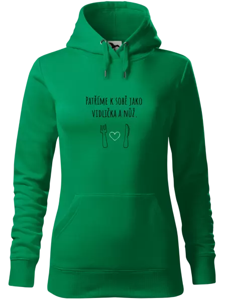 Dámská mikina Patříme k sobě jako vidlička a nůž