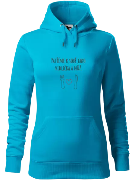 Dámská mikina Patříme k sobě jako vidlička a nůž