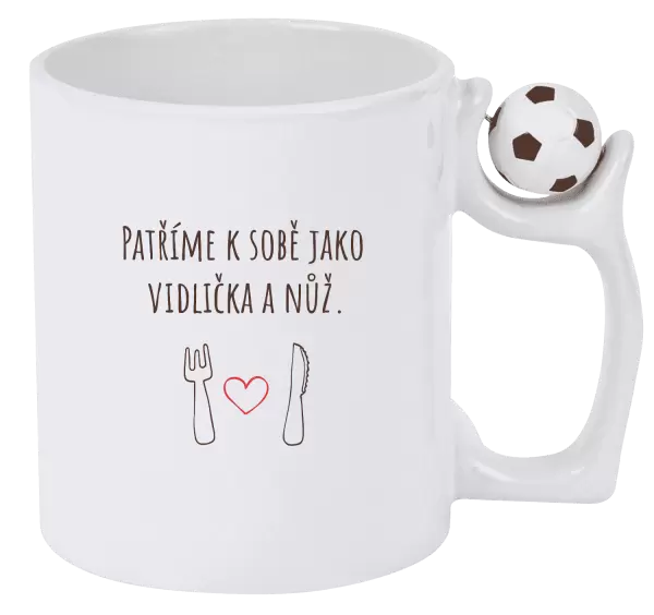 Hrnek Patříme k sobě jako vidlička a nůž