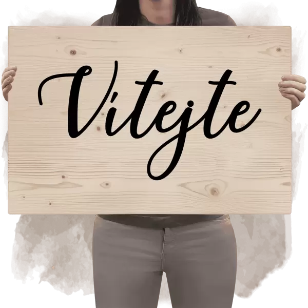 Dřevěná uvítací cedule SABRINA