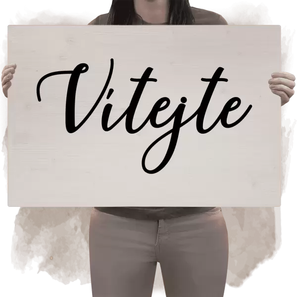 Dřevěná uvítací cedule SABRINA