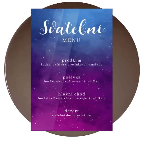 Plexi svatební menu ALENA