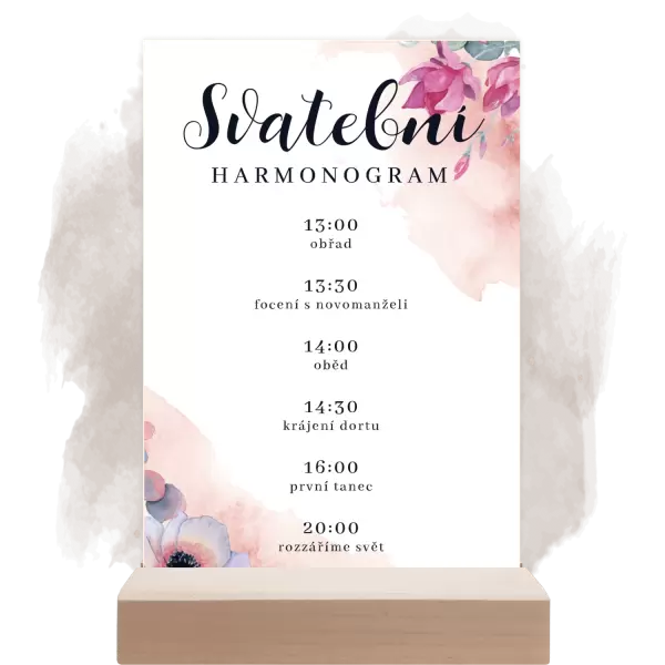 Papírový harmonogram BARBORA