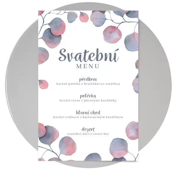 Papírové svatební menu DARA