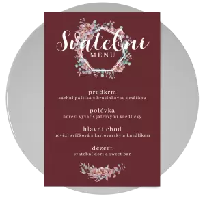 Papírové svatební menu EMA