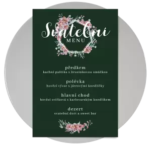 Papírové svatební menu EMA