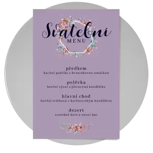 Papírové svatební menu EMA