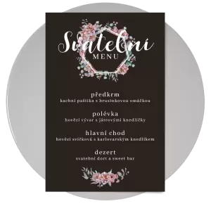 Papírové svatební menu EMA
