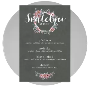 Papírové svatební menu EMA