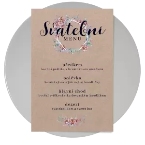 Papírové svatební menu EMA