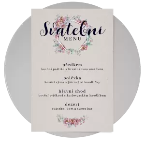 Papírové svatební menu EMA