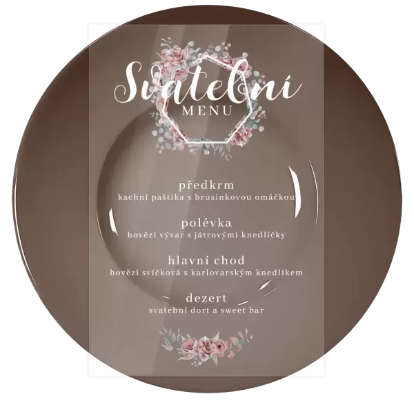 Plexi svatební menu EMA