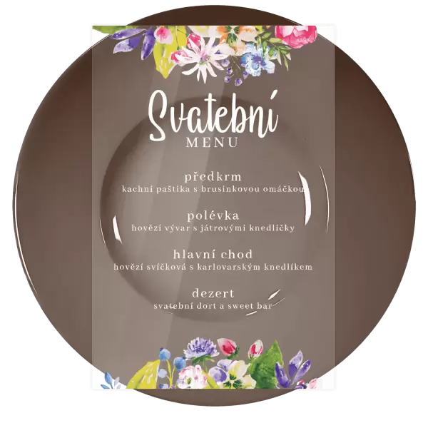 Plexi svatební menu ILONA