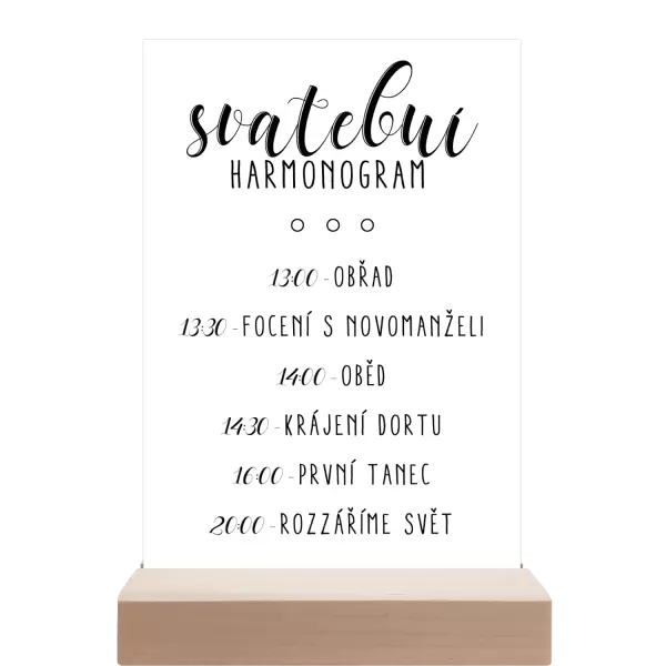 Papírový harmonogram ADRIANA