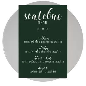 Papírové svatební menu ADRIANA