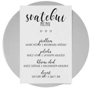 Papírové svatební menu ADRIANA