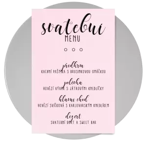 Papírové svatební menu ADRIANA