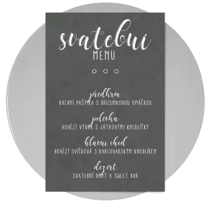 Papírové svatební menu ADRIANA