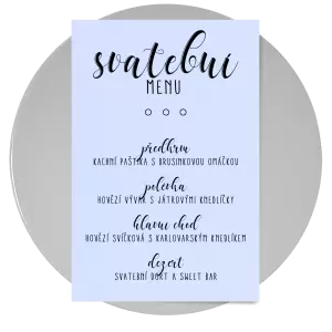 Papírové svatební menu ADRIANA